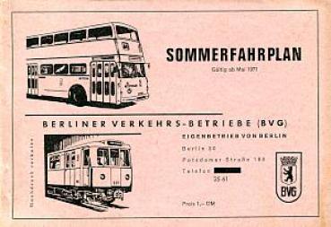 BVG Fahrplan 1971