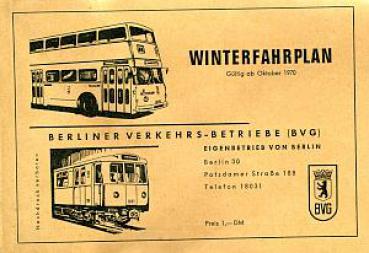 BVG Fahrplan 1970 / 1971