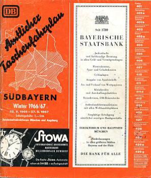 Taschenfahrplan Südbayern 1966 / 1967
