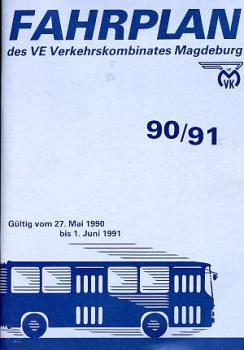 Fahrplan Verkehrskombinat Magdeburg 1990 / 1991