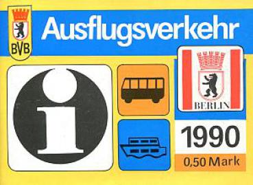 BVB Berlin Fahrplan Ausflugsverkehr 1990