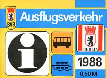 BVB Berlin Fahrplan Ausflugsverkehr 1988