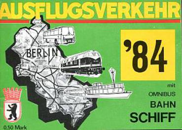 BVB Berlin Fahrplan Ausflugsverkehr 1984
