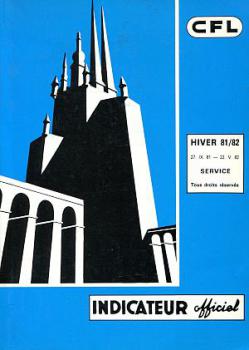 Indicateur CFL 1981 / 1982 Kursbuch Luxemburg
