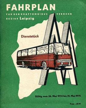 Fahrplan Kraftomnibusverkehr Bezirk Leipzig 1974 / 1975