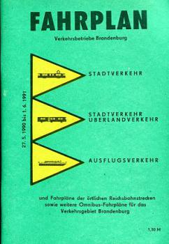 Fahrplan Verkehrsbetriebe Brandenburg 1990 / 1991