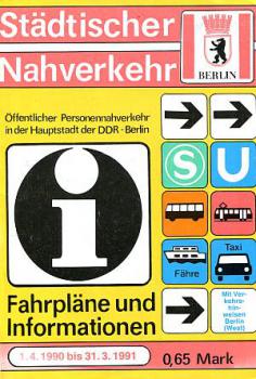 Fahrpläne Städtischer Nahverkehr Berlin DDR 1990 / 1991