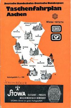 Taschenfahrplan Aachen 1973 / 1974
