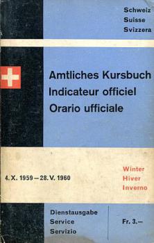 Kursbuch SBB Schweiz 1959 / 1960