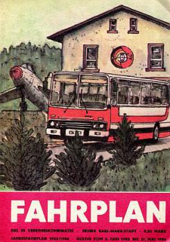 Fahrplan Verkehrskombinat Karl Marx Stadt 1985 / 1986