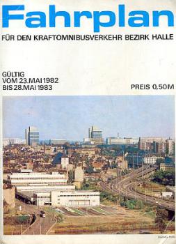 Fahrplan Kraftomnibusverkehr Halle 1982 / 1983