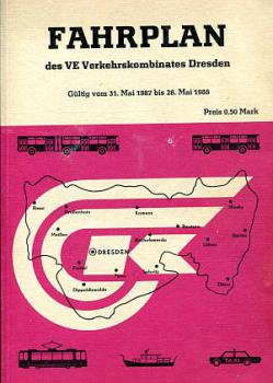 Fahrplan Verkehrskombinat Dresden 1987 / 1988
