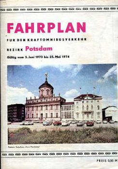 Fahrplan Kraftomnibusverkehr Potsdam 1973 / 1974