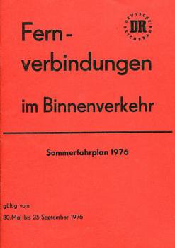 Fernverbindungen im Binnenverkehr DR 1976