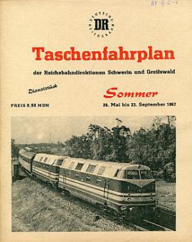 Taschenfahrplan RBD Schwerin und Greifswald 1967