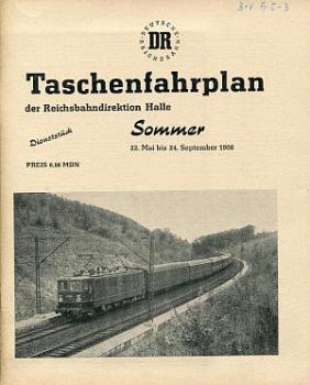 Taschenfahrplan RBD Halle 1966