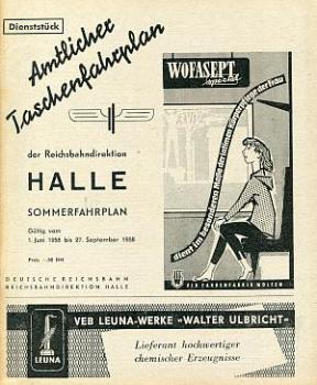 Taschenfahrplan RBD Halle 1958