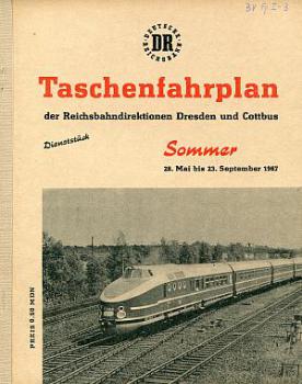 Taschenfahrplan RBD Dresden und Cottbus 1967