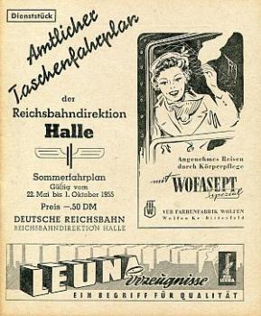 Taschenfahrplan RBD Halle 1955