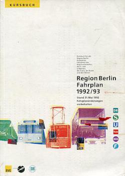 Fahrplan Region Berlin BVG DR 1992 / 1993