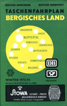Taschenfahrplan Bergisches Land 1973 / 1974