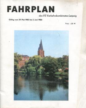 Fahrplan Verkehrskombinat Leipzig 1983 / 1984