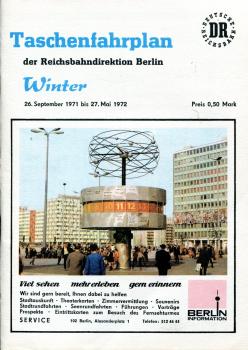 Taschenfahrplan Rbd Berlin 1971 / 1972