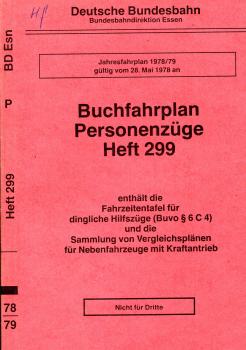Buchfahrplan BD Essen Personenzüge Heft 299 1978 / 1979