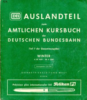 Auslandteil zum Kursbuch DB 1959 / 1960