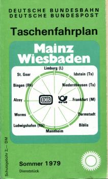 Taschenfahrplan Mainz Wiesbaden 1979