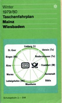 Taschenfahrplan Mainz Wiesbaden 1979 / 1980