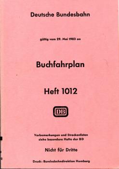Buchfahrplan DB 1983 Heft 1012