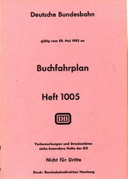 Buchfahrplan DB 1983 Heft 1005