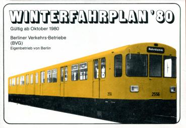BVG Fahrplan 1980 / 1981