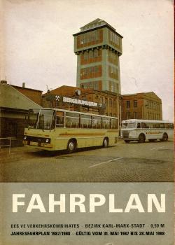 Fahrplan Verkehrskombinat Bezirk Karl Mark Stadt 1987 / 1988