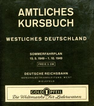Amtliches Kursbuch Westliches Deutschland 1949 Reprint