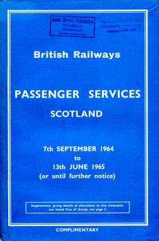 Kursbuch British Railways Scotland 1964 / 1965