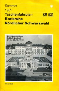 Taschenfahrplan Karlsruhe Nördlicher Schwarzwald 1981