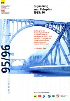 BVG Berlin Ergänzung zum Fahrplan 1995 / 1996