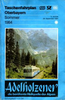 Taschenfahrplan Oberbayern 1984