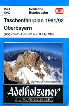 Taschenfahrplan Oberbayern 1991 / 1992