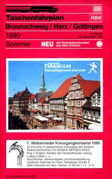 Taschenfahrplan Braunschweig Harz Göttingen 1990