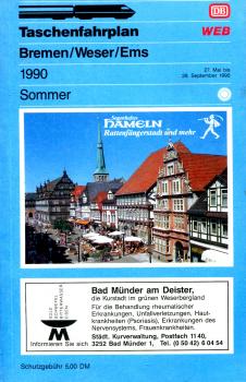 Taschenfahrplan Bremen Weser Ems 1990