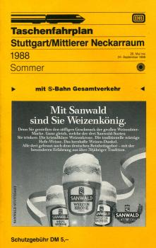 Taschenfahrplan Stuttgart / Mittlerer Neckarraum 1988