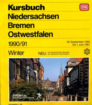 Kursbuch Niedersachsen Bremen Ostwestfalen 1990 / 1991