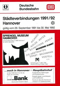 Städteverbindungen Hannover 1991 / 1992