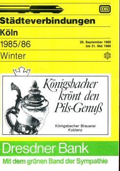 Städteverbindungen Köln 1985 / 1986