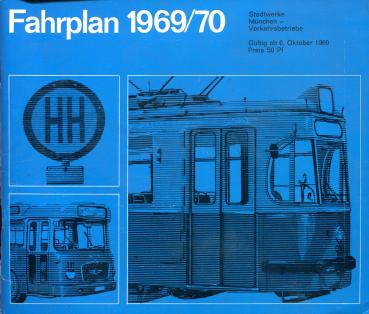Fahrplan Stadtwerke München 1969 / 1970