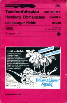 Taschenfahrplan Hamburg Elbmarschen Lüneburger Heide 1989