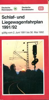 Schlaf- und Liegewagenfahrplan 1991 / 1992